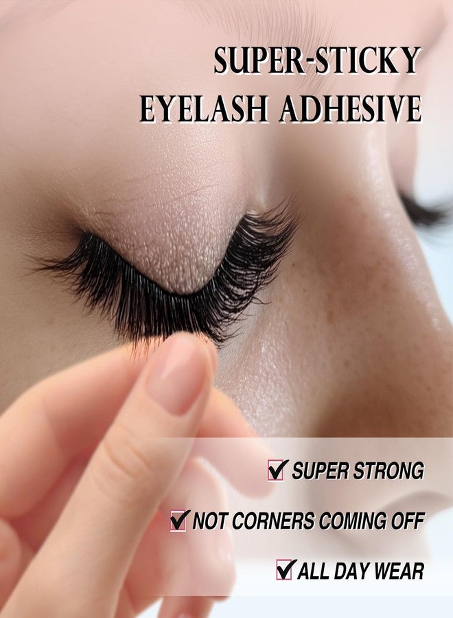 MERETON Eyelash Glue for False Eyelashes - Super Strong Hold Clear Waterproof Long-Lasting Strip Lash Glue Fast Drying Eyelash Adhesive 5ml/0.17oz White - Image 2