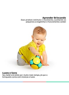 Bright Starts Bright Starts Wobble Bobble Activity Ball Toy, Baby & Toddler Crawl Toy, Interactive Sounds & Textures, Ages 3 Months+  - Image 2