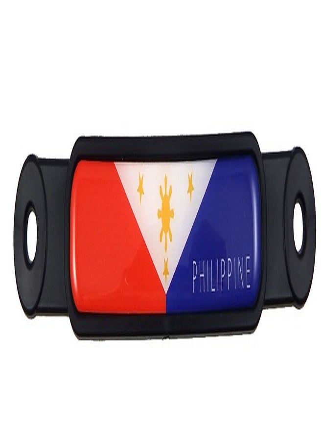 Car Chrome Decals Philippine Philippines Flag Emblem Black Screw On Car License Plate Decal Badge - Image 1
