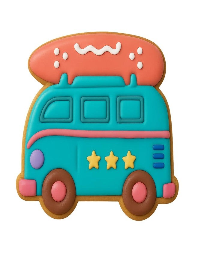 Mighty Gadget Surf Van Adventure Cookie Cutter & Stamp Kit - Perfect for Surfers, Beach Lovers, and Bakers 3x3.5" (Random Color) - Image 4