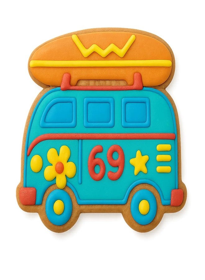 Mighty Gadget Surf Van Adventure Cookie Cutter & Stamp Kit - Perfect for Surfers, Beach Lovers, and Bakers 3x3.5" (Random Color) - Image 5