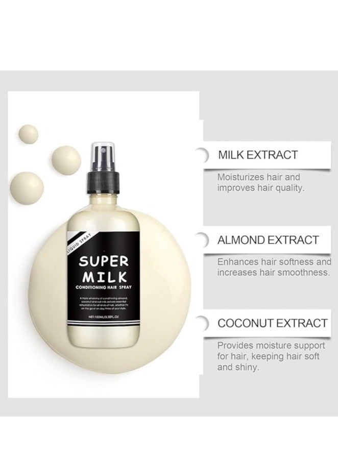 Super Milk Conditioning Hair Primer, Supermilk Hair Primer Conditioner, Super Milk Hair Conditioner Spray Smooth Hair Care, For Hydrating u0026 Protecting Smooth Hair Care (100ml) - Image 2