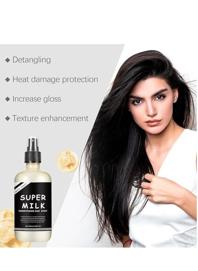 Super Milk Conditioning Hair Primer, Supermilk Hair Primer Conditioner, Super Milk Hair Conditioner Spray Smooth Hair Care, For Hydrating u0026 Protecting Smooth Hair Care (100ml) - Image 5