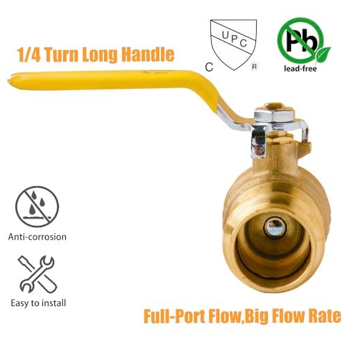 WHK 10 Pack 1/2" Press Propress Ball Valve Pro Press Ball Valve Fittings to Press into 1/2" Copper（Lead-Free,Pro Press Brass Ball Valve 1/2,10PCS) - Image 2