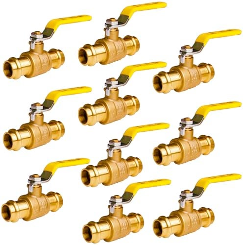 WHK 10 Pack 1/2" Press Propress Ball Valve Pro Press Ball Valve Fittings to Press into 1/2" Copper（Lead-Free,Pro Press Brass Ball Valve 1/2,10PCS) - Image 1