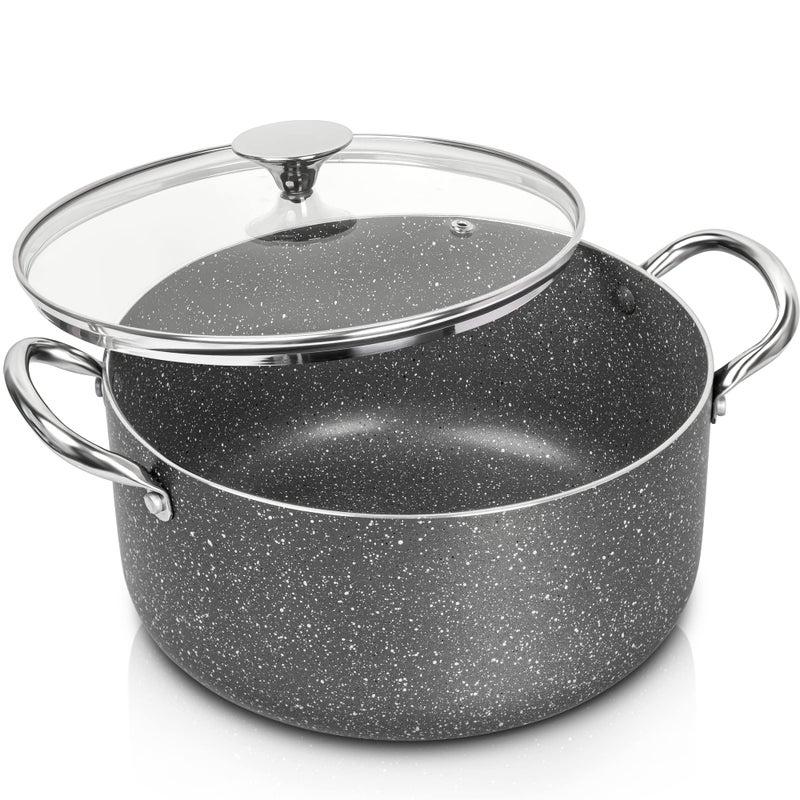 MICHELANGELO 5 Quart Stock Pot with Lid, Nonstick Soup Pot with Lid, Induction Pot for Cooking, 5 Qt Pot with Lid, Non Stick Pot for Kitchen, Stockpot with Stainless Steel Handle, Oven Safe - Image 1