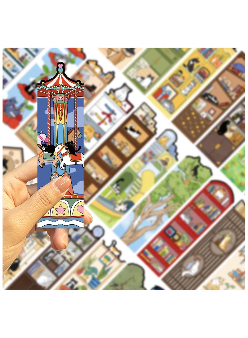 30 قطعة من علامات الكتب اللطيفة على شكل قطط للنساء والرجال وعلامات الكتب لمحبي الكتب وعلامات الكتب الورقية لتتبع الكتب وعلامات الكتب للنساء وإكسسوارات القراءة لمحبي القطط والأصدقاء - Image 3