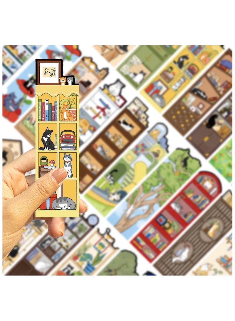 30 قطعة من علامات الكتب اللطيفة على شكل قطط للنساء والرجال وعلامات الكتب لمحبي الكتب وعلامات الكتب الورقية لتتبع الكتب وعلامات الكتب للنساء وإكسسوارات القراءة لمحبي القطط والأصدقاء - Image 4