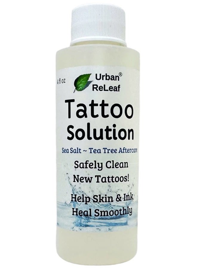 Urban ReLeaf Tattoo Solution ! Natural Sea Salt Aftercare. Safely Clean New Tattoos. Help Skin & Ink Heal Smoothly. Made Fresh in USA. 100% Natural. Reduce ink loss. - Image 1