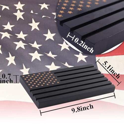 Samplife Coin Rack,Challenge Coins Display Stand Shelves Wooden Army Collectible Military Coins Holder Rack Case 6 Row Display American Flag - Image 3