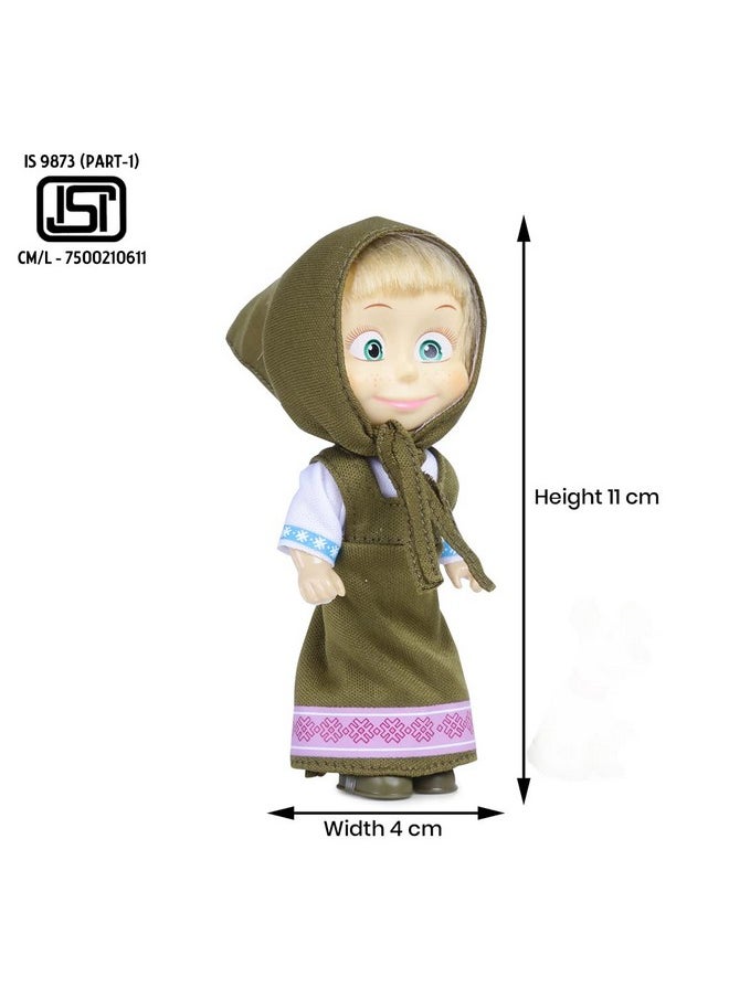 Masha and The Bear - Masha and the Bear 12 Cm Toy Doll | Famous Cartoon | Ideal Gift Set for Girls Kids (Masha Set -Olive) - Image 1