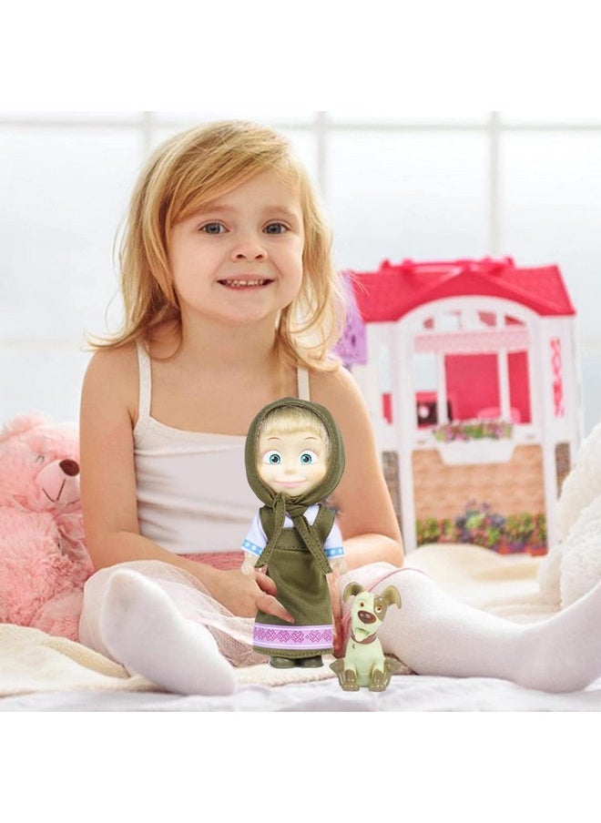 Masha and The Bear - Masha and the Bear 12 Cm Toy Doll | Famous Cartoon | Ideal Gift Set for Girls Kids (Masha Set -Olive) - Image 1