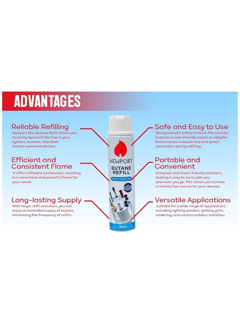 Generic 250ml Premium Purified Butane Lighter Refill with Multi-Nozzle Adapter  - Image 2
