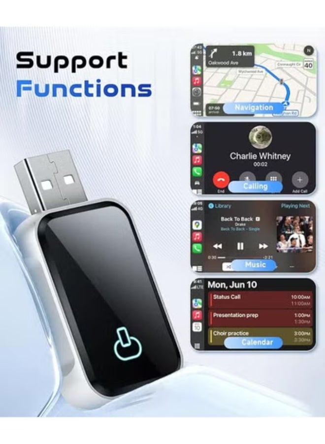 Wireless CarPlay & Android Auto Adapter - 2-in-1 USB/Type-C Stick - Plug & Play Converter for Wired Cars - Compact & Fast Connection - Image 3