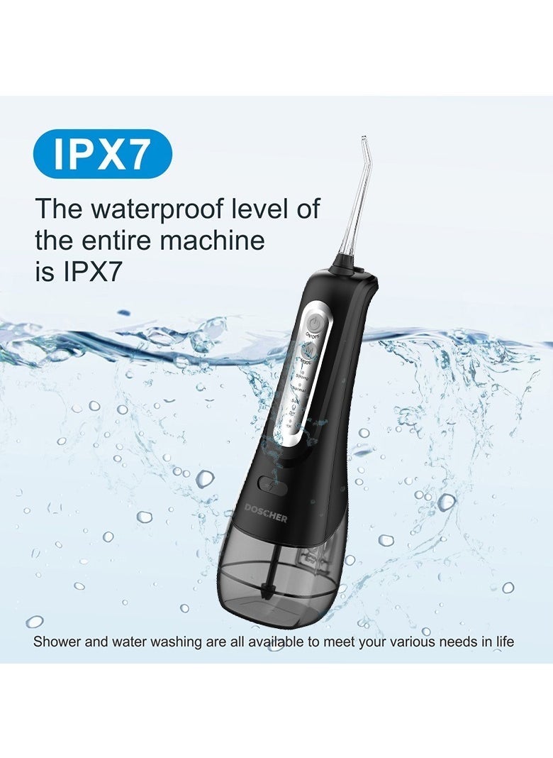 DOSCHER Portable Water Dental Flosser For Teeth Cleaning Dental Oral Irrigator With 4 Modes Scalable 4 Jet Nozzles IPX7 Water Resistance 300ML - Image 3