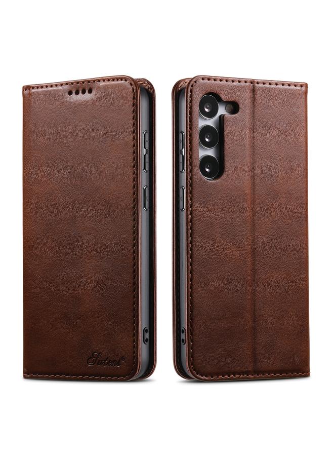 Suteni Case For Samsung Galaxy S24+ 5G Calf Texture Horizontal Flip Leather Phone Case - Image 1