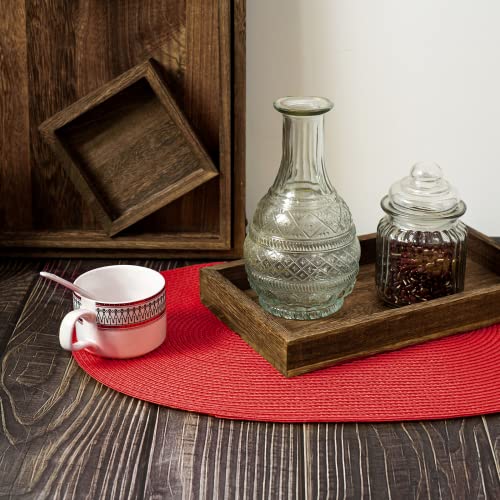 FunWheat Oval Braided Placemats Set of 6 Table Mats for Dining Tables Woven Washable Non-Slip Shining Place mats12x18 Inch Table mats for Easter Decoration(Oval Red, 6pcs) - Image 5