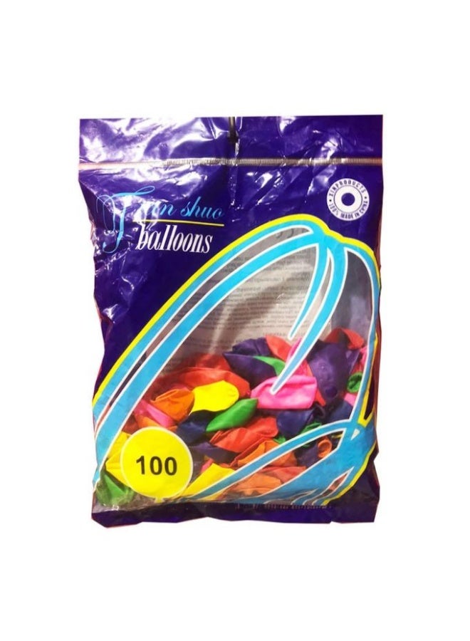 100 Pieces Mixed Color Balloons Pack – Assorted Latex Party Balloons