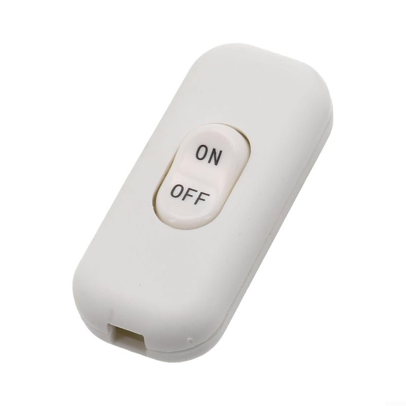 White ON OFF Inline Rocker Switch DPST AC250V 6A On Off Cord Control - Image 5