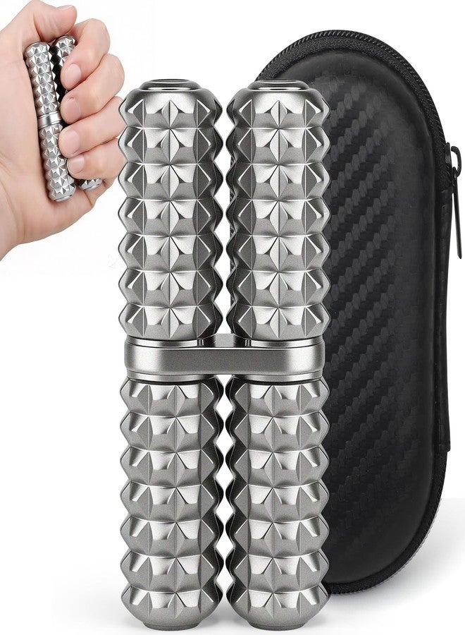 Dilabnba Handheld Fidget Toy, Metal Hand Roller Thumb-Press Massage Style Pain for Adult Relieve Stress Anxiety Tension, Office Travel Classroom, Novelty Gifts for Friends - Sliver - Image 1
