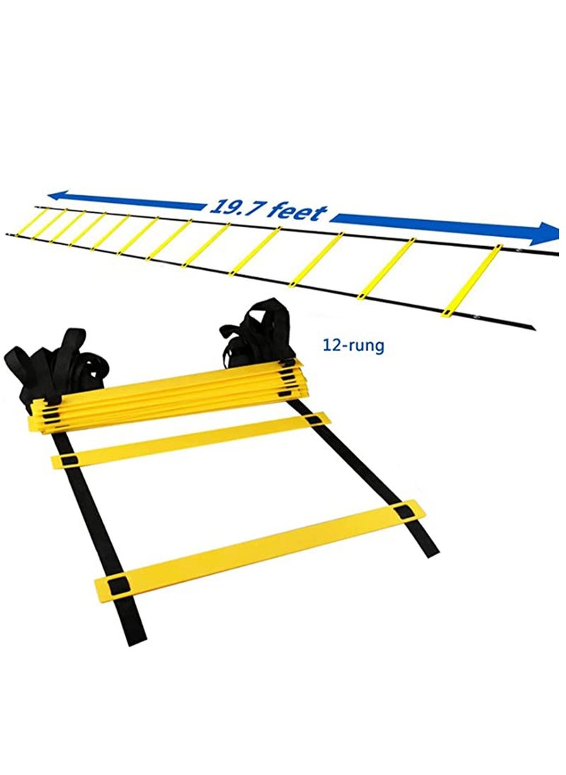 SYOSI - Agility Ladder, 12 Rung Adjustable Speed Ladder Training Ladder Speed Training Equipment with Carry Bag, Football Flexibility Training Jumping Ladder - Image 1
