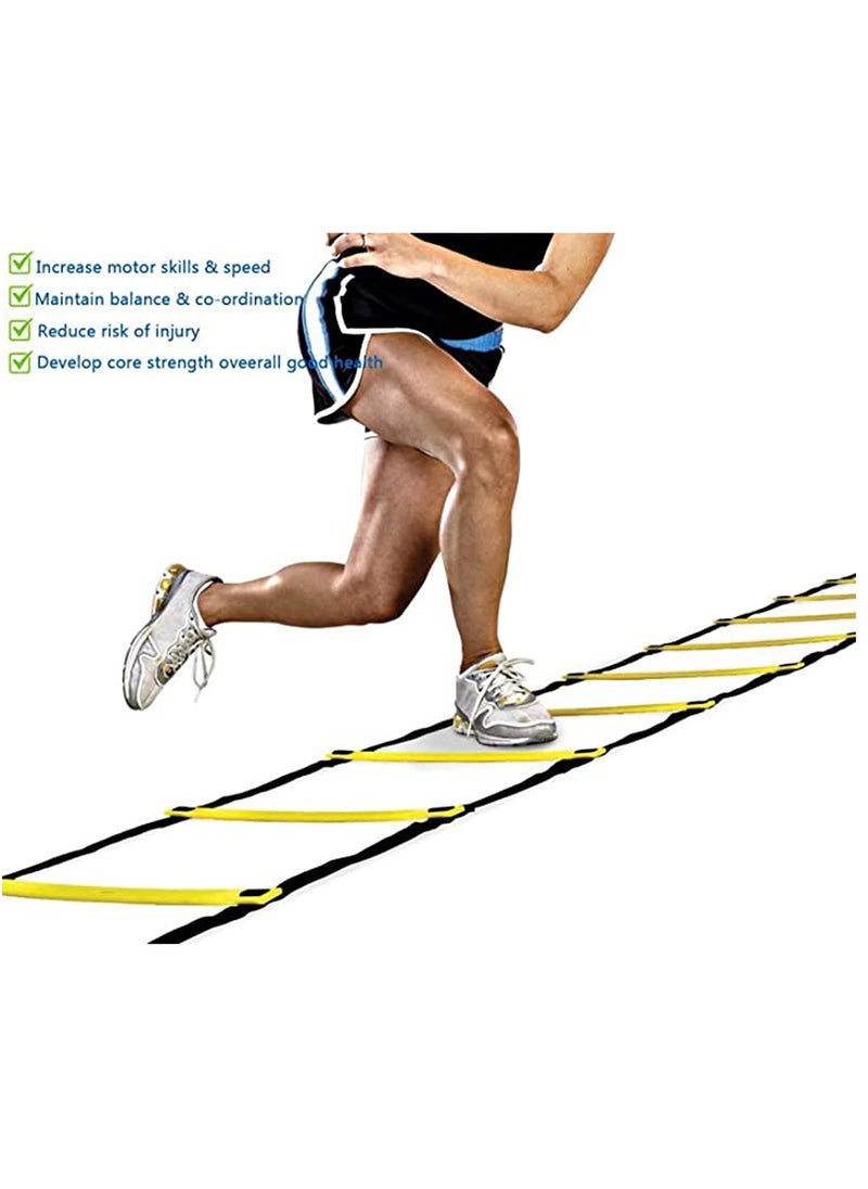 SYOSI - Agility Ladder, 12 Rung Adjustable Speed Ladder Training Ladder Speed Training Equipment with Carry Bag, Football Flexibility Training Jumping Ladder - Image 1