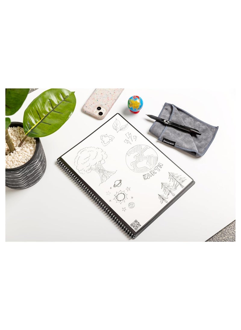 Rocketbook - Smart Reusable Notebook | Eco-Friendly Dotted Grid with Flow State Cover | Includes Pilot Frixion Pen & Microfiber Cloth | Executive Size - Image 1