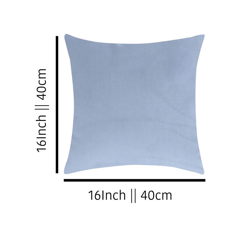 AMLEXTTRIZ Cream Flora Print 100 Pure Cotton Cushion Cover Set of 5 Decorative Covers for Sofa Bedroom Living Room Size 16x16 Gray - Image 4
