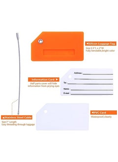 Generic 5 Pack Silicone Luggage Tags with Name ID Cards Easily Identify Your Suitcase  - Image 3
