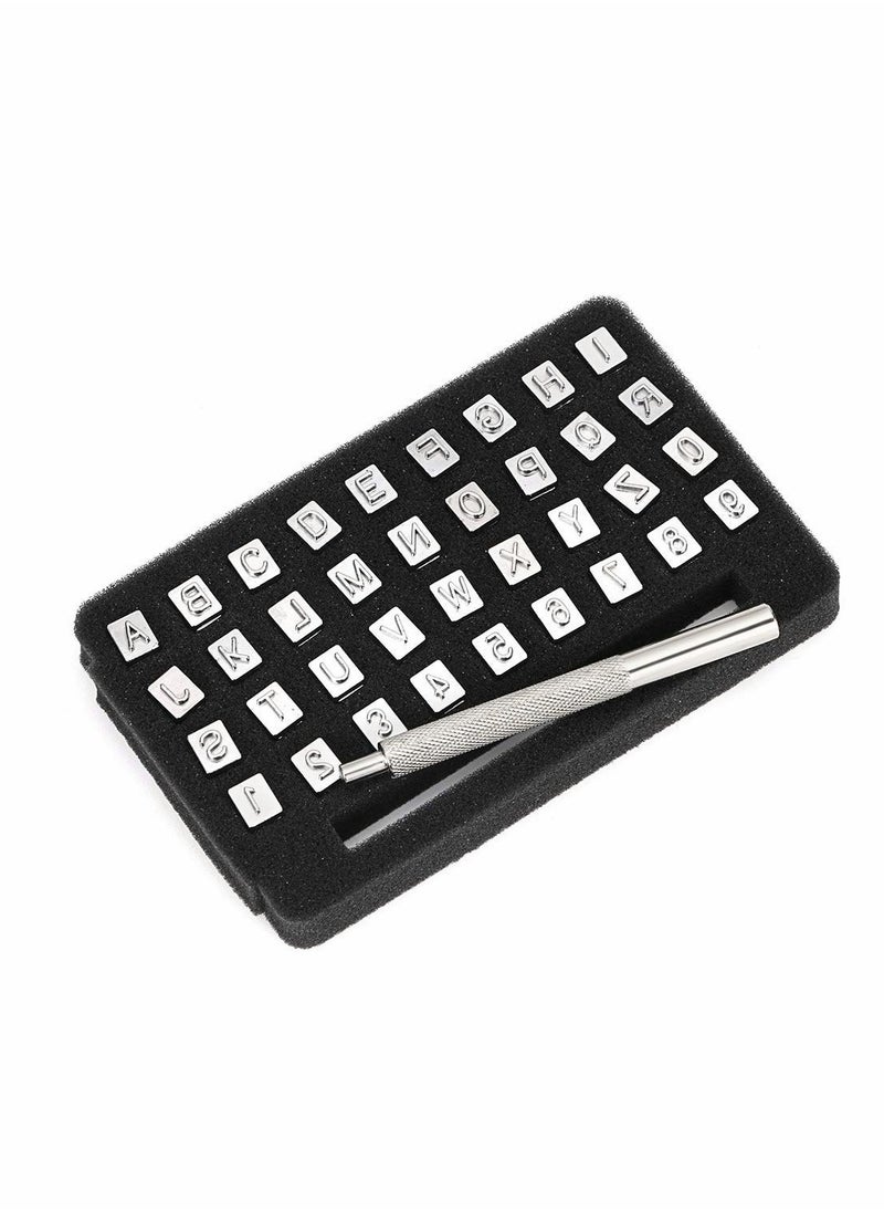 Generic Leather Craft Punch Tool, Capital Letters and Numbers Punch Handle for Leather Art Craft (6.5mm - 36 Pieces)  - Image 4