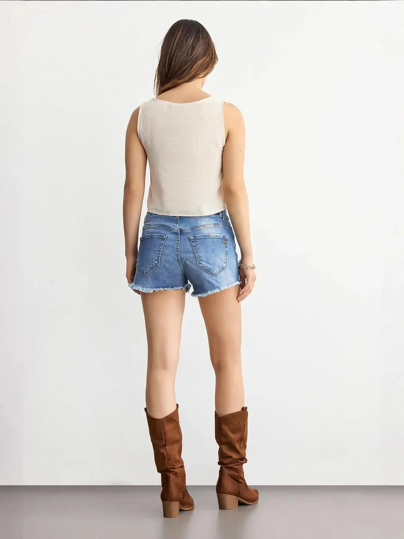 HICCUP Tie-Front V-Neck Sleeveless Woven Blouse