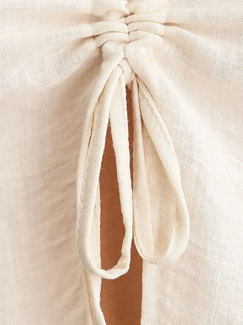 HICCUP Tie-Front V-Neck Sleeveless Woven Blouse