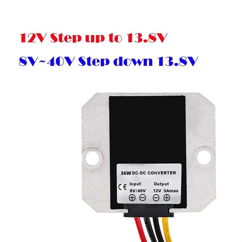 MGGi من 8V-40V DC إلى 12V 3A 36W، منظم جهد رفع، محول طاقة رفع وخفض معزز للجهد، محول مقاوم للماء مخفض للجهد لعربة الغولف والنادي والشاحنة والمركبة - Image 4