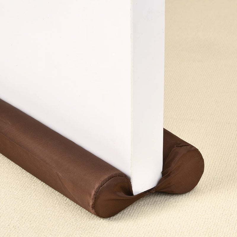 ClauCiel Under Door Draft Stopper Brown 2935 Noise Window Breeze Dust Air Blocker Adjustable Door Sweeps 