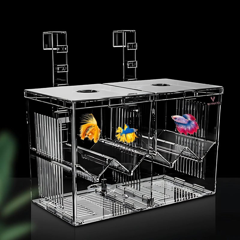 VAYINATO صندوق العزل المتعدد الوظائف من نوع الخطاف المزدوج | صندوق تربية أسماك الفراي الصغيرة | يمكن استبدال الشفاط المزدوج من Petzlifeworld - Image 1
