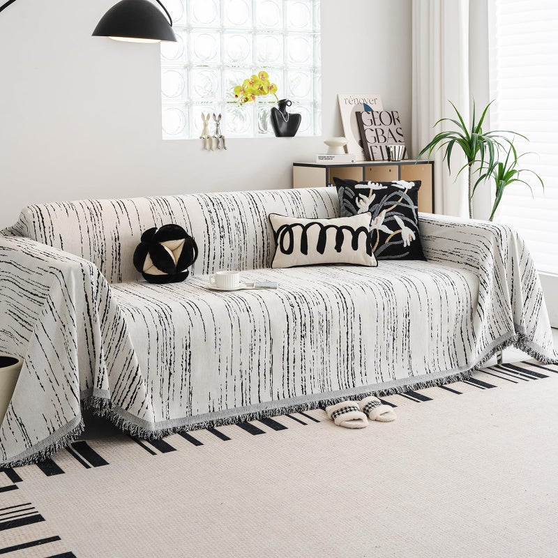 WEYOND Chenille Couch Cover Pet Friendly, Sofa Cover Washable, Reversible Sofa Slipcover for Sectional Sofa, Loveseat, 2 or 3 Cushion Couch, Corner Sofa, Futon Cover (71" X 102", White) - Image 1