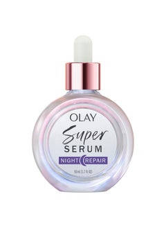 Olay Super Serum Night Repair for Face - Niacinamide, Peptide, Salicylic & Lactic Acid, Glycerin - Anti-Wrinkle, Dark Spot Reduction, Hydrating, Smooths Fine Lines, Skin Surface Renewal, 1.7 Oz