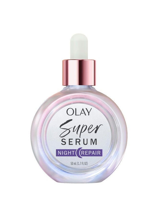 Olay - Olay Super Serum Night Repair for Face - Niacinamide, Peptide, Salicylic & Lactic Acid, Glycerin - Anti-Wrinkle, Dark Spot Reduction, Hydrating, Smooths Fine Lines, Skin Surface Renewal, 1.7 Oz - Image 1