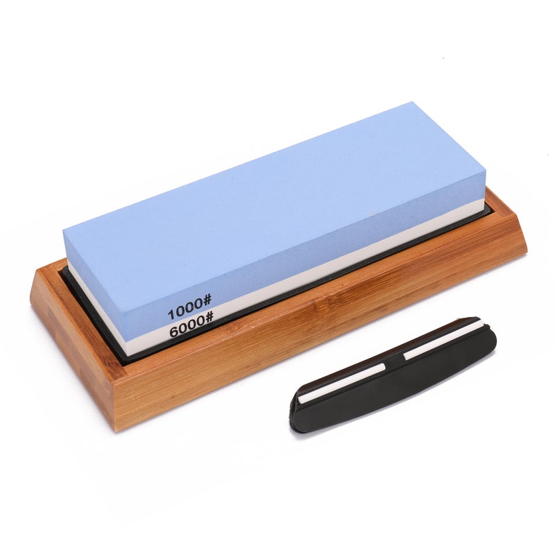 1000/6000 Grit Premium Whetstone Cut Sharpening Stone Set Ideal Sharpener for All Blades Non Slip Base Cutter Sharpener - Image 3