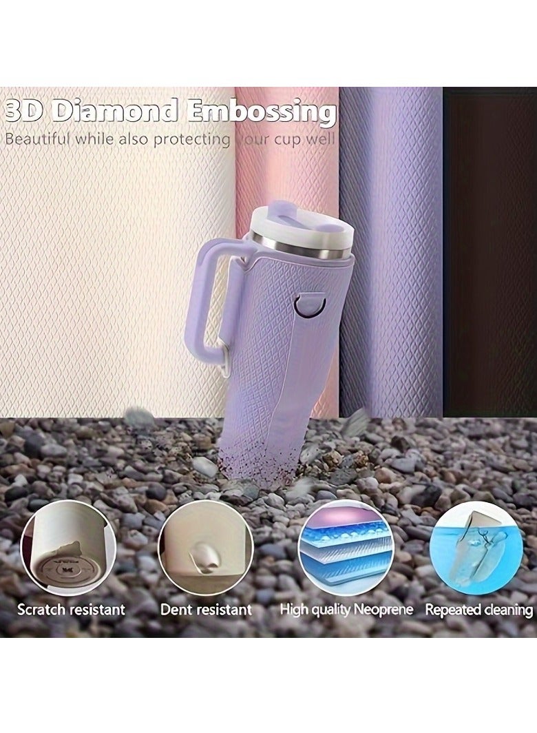 2 in 1 Water Bottle Holder with Pouch Pocket for Stanley 40 oz Tumbler, Water Bottle Carrier Bag for Stanley Cup Accessories, Water Bottle Sling Bag with Large Pouch  Strap for Phone, Cards, Key,3D  - Image 5