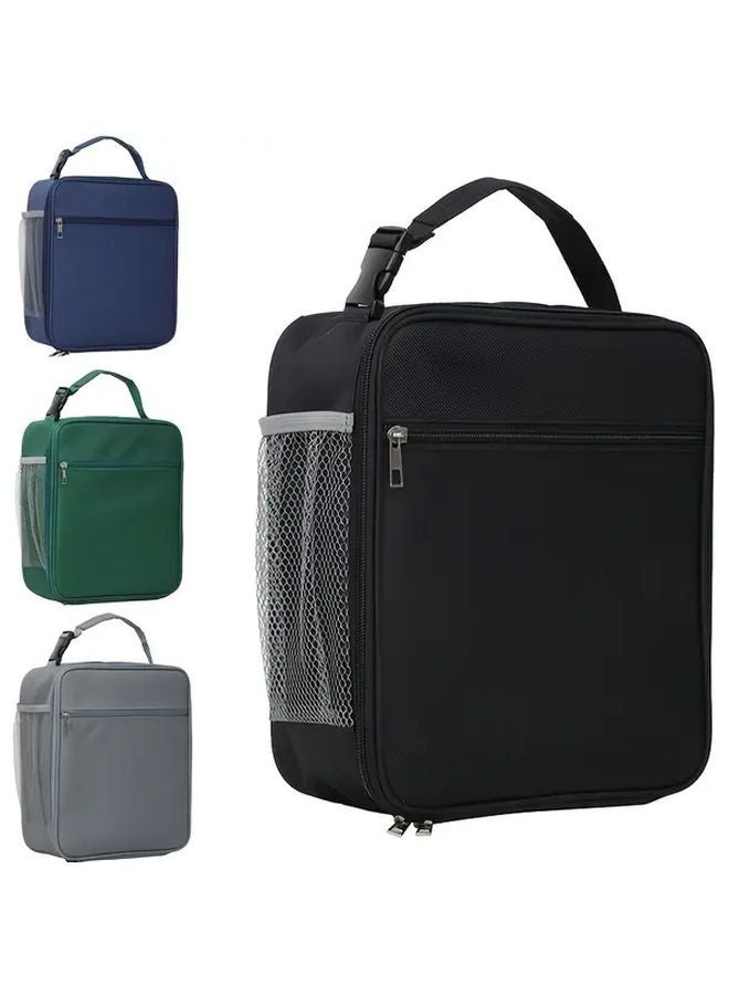 Large Capacity Insulated Lunch Bag 10x8x4 Inch Oxford Cloth Leakproof For Office School Picnic Travel - Image 2