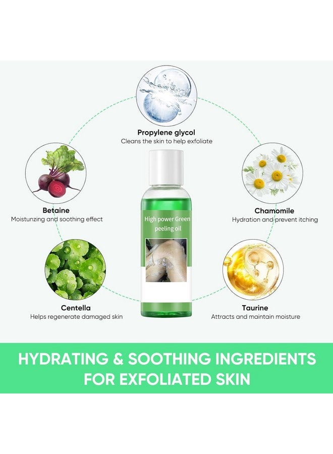 YAFUSIPE Peeling Oil for Dark Skin Green Peeling Oil Solution Extra Strength Exfoliate Body Extra Strong Exfoliating Peels for Hand Feet Dark Knuckle Knee Elbow Chemical Peel Body for All Skin Type 3.38 FLOZ - Image 3