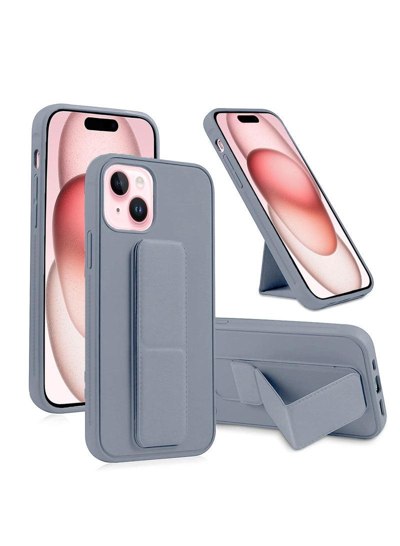 دبليو تيك غطاء جراب واقٍ من السيليكون والمطاط المصنوع من مادة TPU لهاتف Apple iPhone 15 Plus باللون الرمادي - Image 1