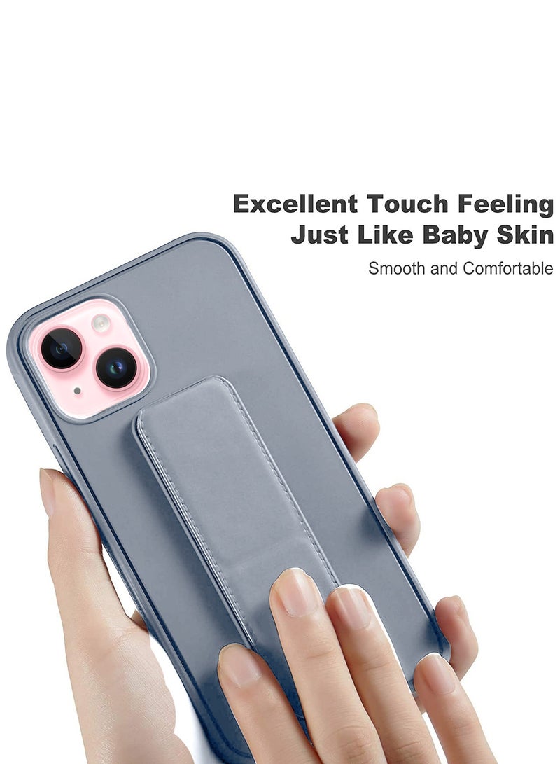 دبليو تيك غطاء جراب واقٍ من السيليكون والمطاط المصنوع من مادة TPU لهاتف Apple iPhone 15 Plus باللون الرمادي - Image 4