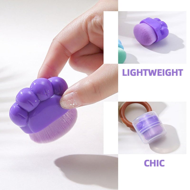 Cat Claw Foundation Brush Portable Concealer Makeup Applicator Brush Purple for Face Cosmetics - Image 5