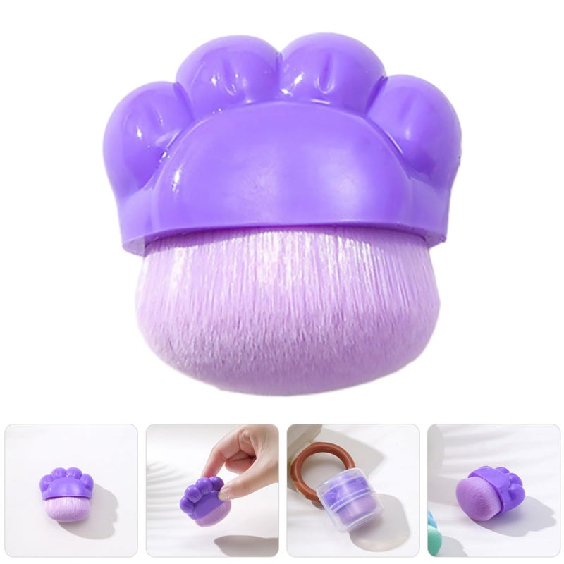 Cat Claw Foundation Brush Portable Concealer Makeup Applicator Brush Purple for Face Cosmetics - Image 4
