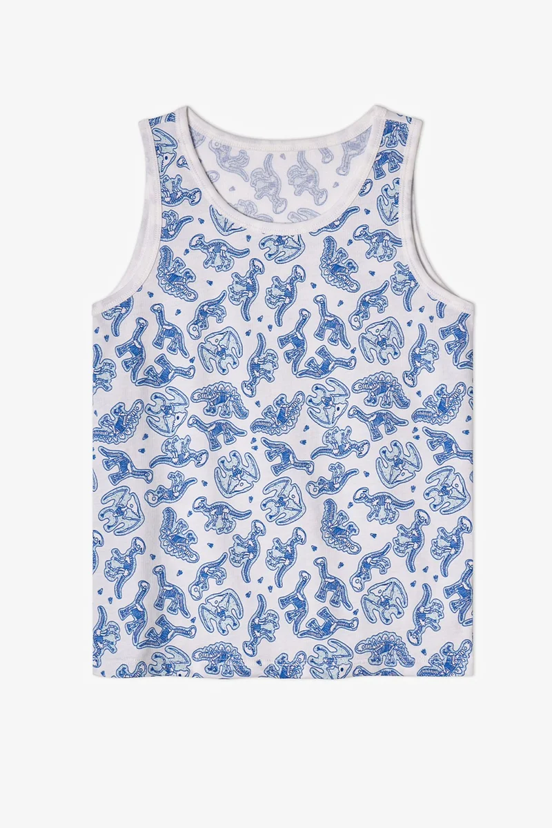 Penti PENTI Boys' Broken Dino Bones Cotton Tank Top
