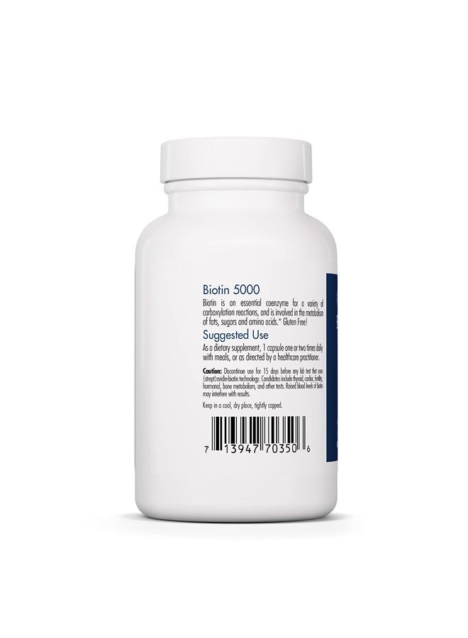 Allergy Research Group Biotin 5000 - Hair, Nails, Metabolism - 60 Vegetarian Capsules