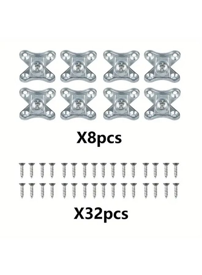 White Zinc Alloy L Shaped Brackets 40pcs Heavy Duty Furniture Connectors - Image 1