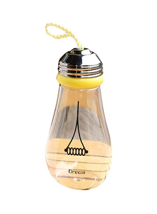 Creative Bulb Shaped Water Bottle Yellow/Clear 17x6cm